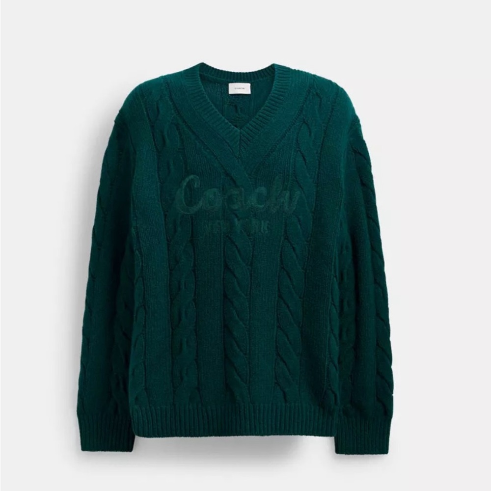 COACH Signature Sweater In Recycled Wool NWT XL